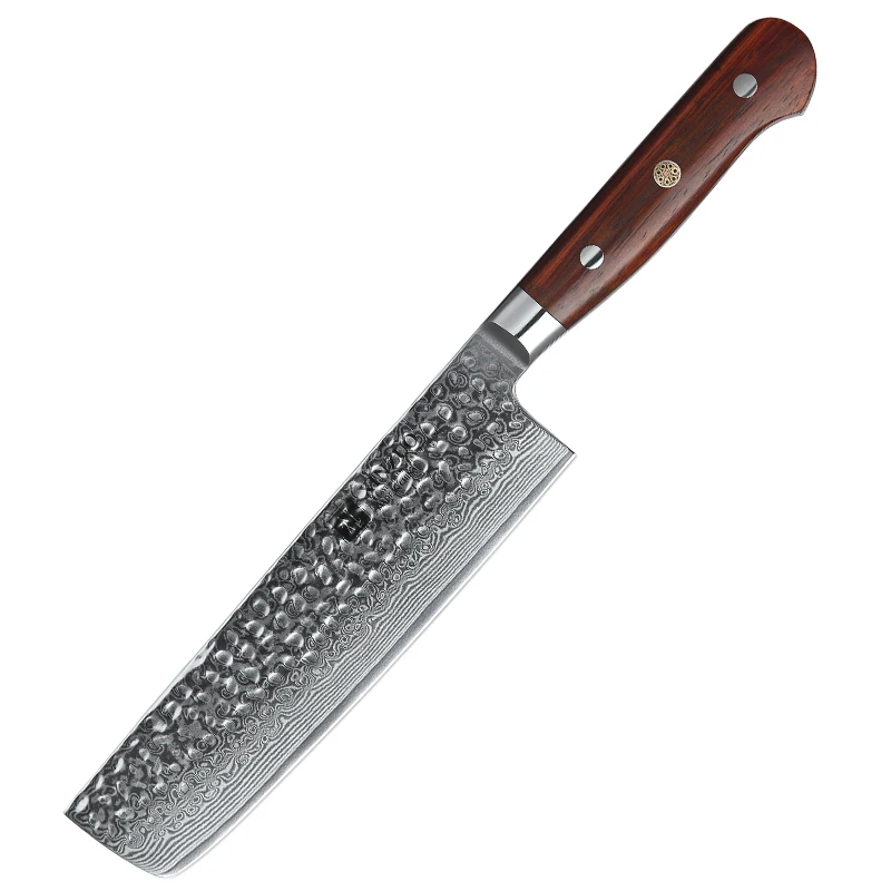 

7 inch Japanese Damascus steel cleaver nakiri knife