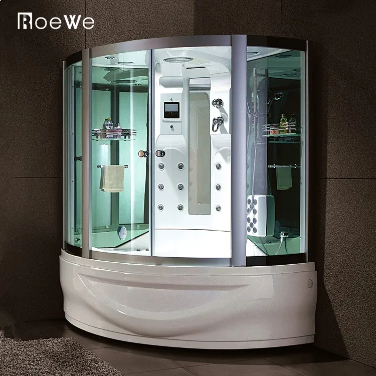 Black Luxurious Style Indoor Bathroom White Steam Room Shower Cabins