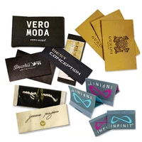 

Customized Garment Clothing Straight Cut Centerfold Woven Labels Shirt Tags Label Woven Loop Fold Label