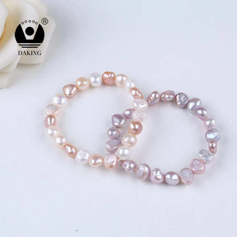 Wholesale jewelry real natural pearl colorful baroque pearl bracelet jewelry