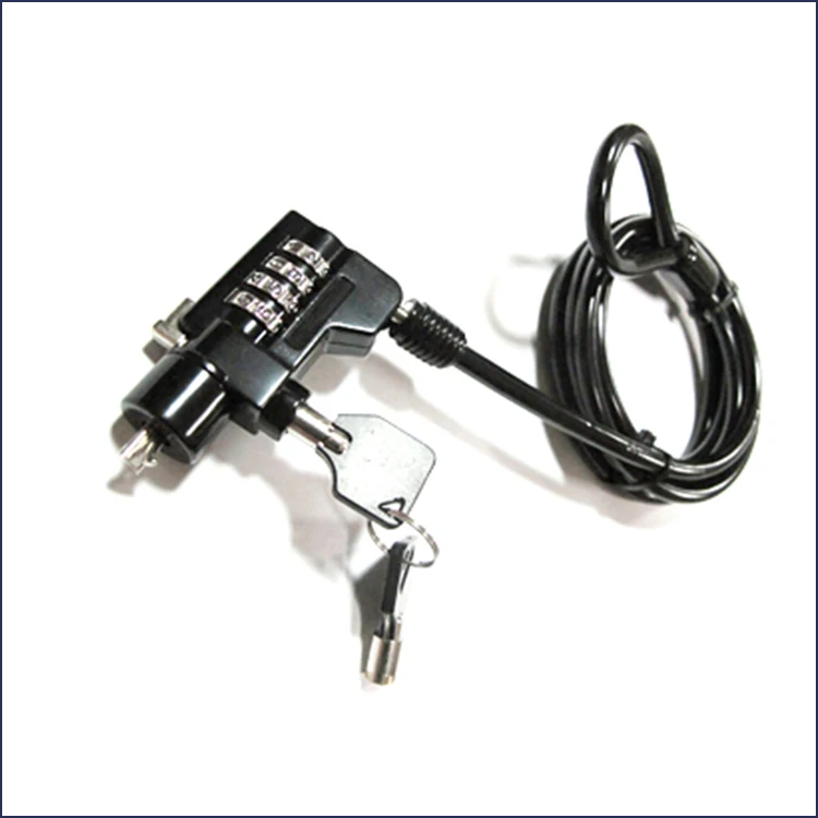Security Laptop Cable Lock With A Noble Wedge Security Slot And Two