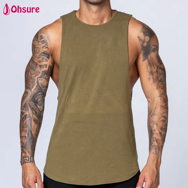 
Custom crew neck gym tank top muscle singlet bodybuilding vest mens cut off tank 