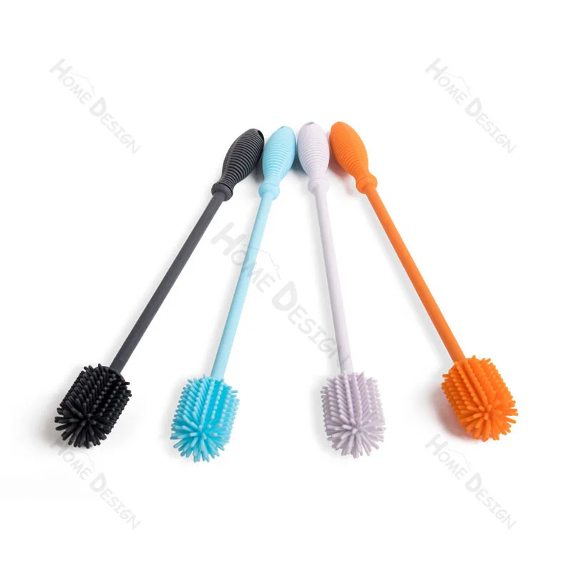 

Home Design kitchenware silicone cleaning brush bottle brush with long handle, Various color