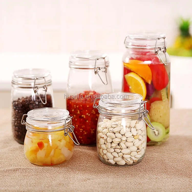 Airtight Glass Storage Jar/candy Jar/mason Jar With Locking Lid Buy Tea Sugar And Coffee
