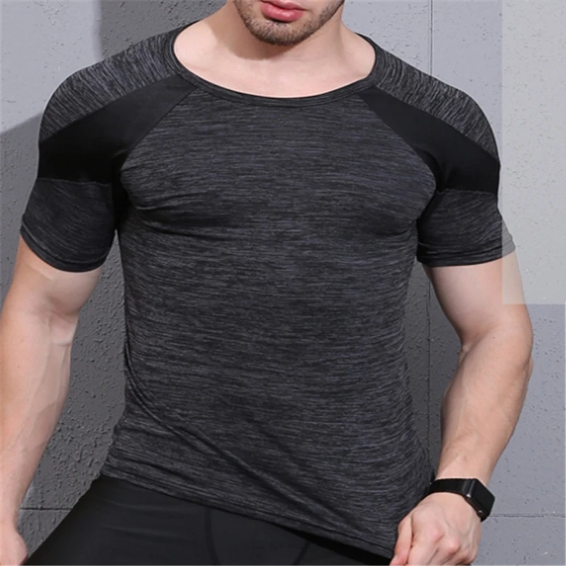 High Quality Polyester Fiber Gym Clothing Men T Shirt Running Quick Dry ...