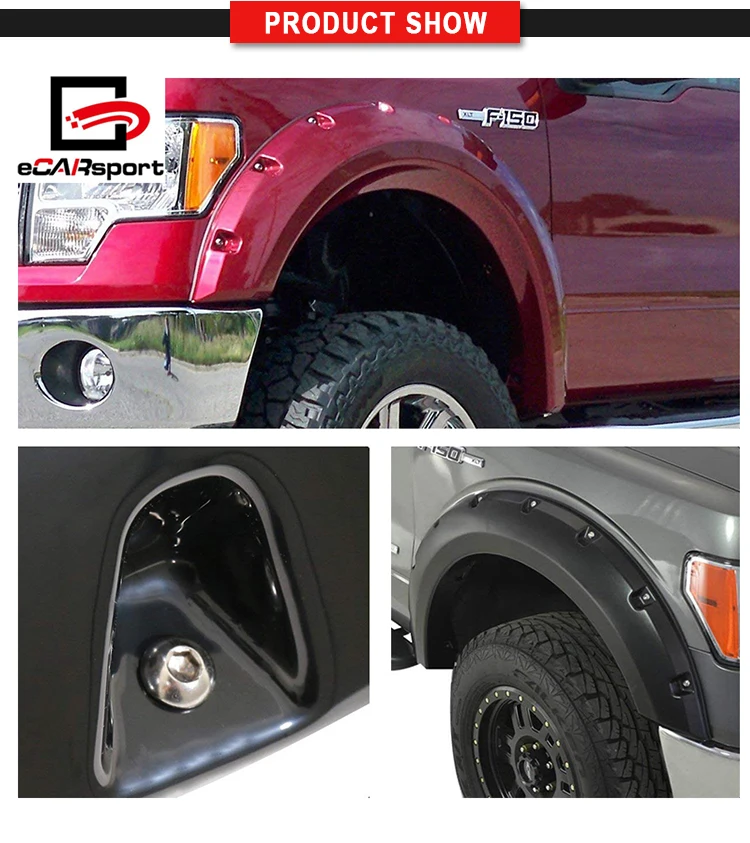 Fender Flares For Raptor 0914 F150 Svt Abs Pocket Rivet Style Wheel