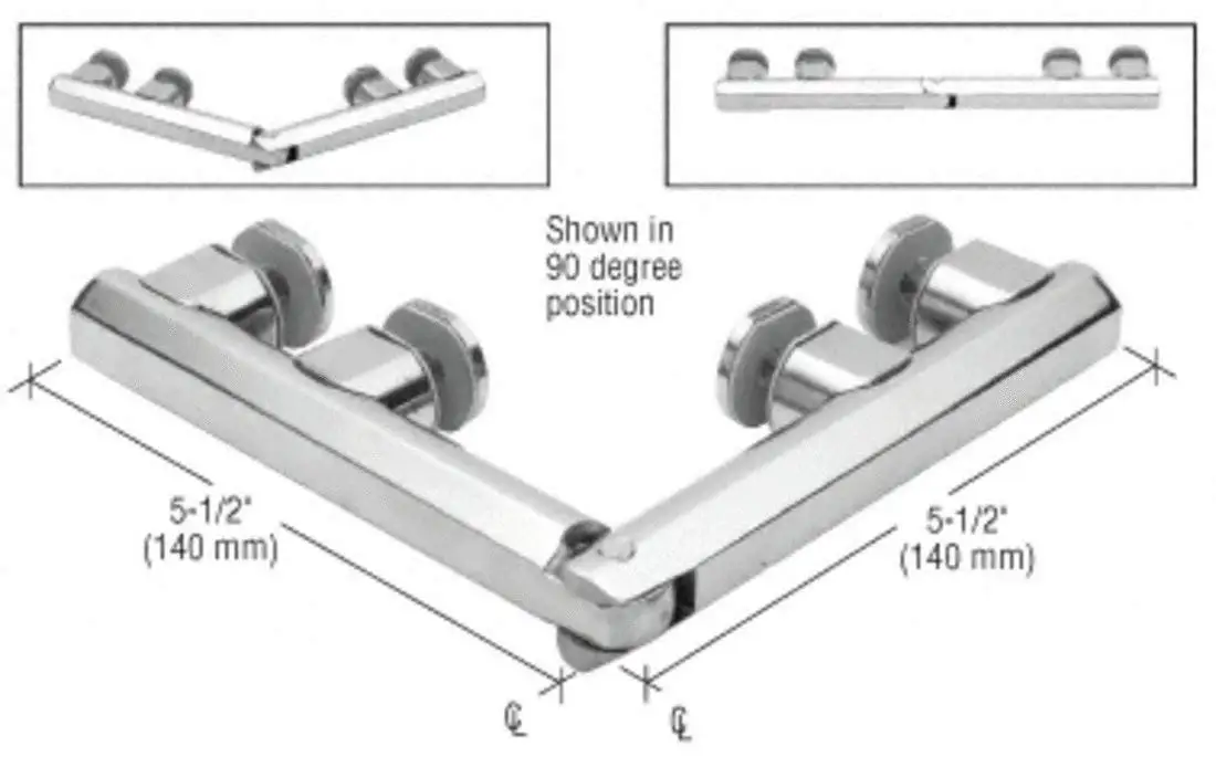 CRL Petite 181 Series Brushed Nickel 180/° Glass-to-Glass Hinge Swings Out Only