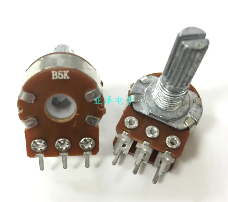 

High-quality 16-type dual potentiometer B5K hexapod dual-channel power amplifier volume potentiometer axis length 20MM