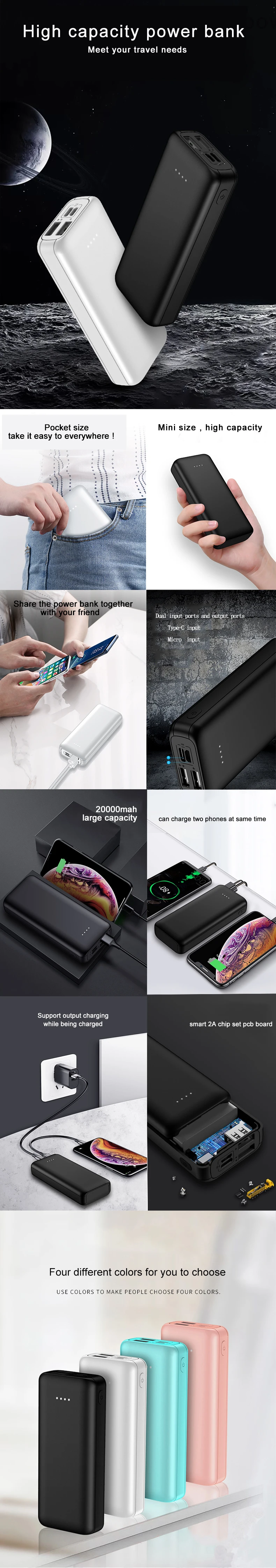 Durable Using Various Portable Power Bank Powerbank Charger Slim Powerbank 20000mah - ANKUX.COM