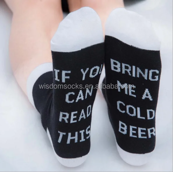 

if you can read this fuzzy Print wine box gift men funny novelty Socks, Black;red;white;grey;brown