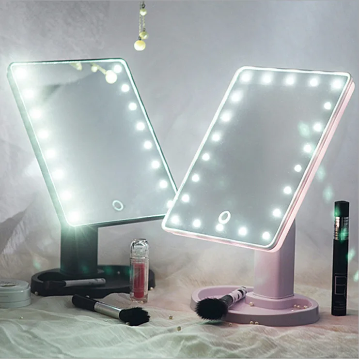 

Desktop16/22 LEDs Makeup Lens Mirror Smart Touch Switch Stand Makeup Mirror, N/a