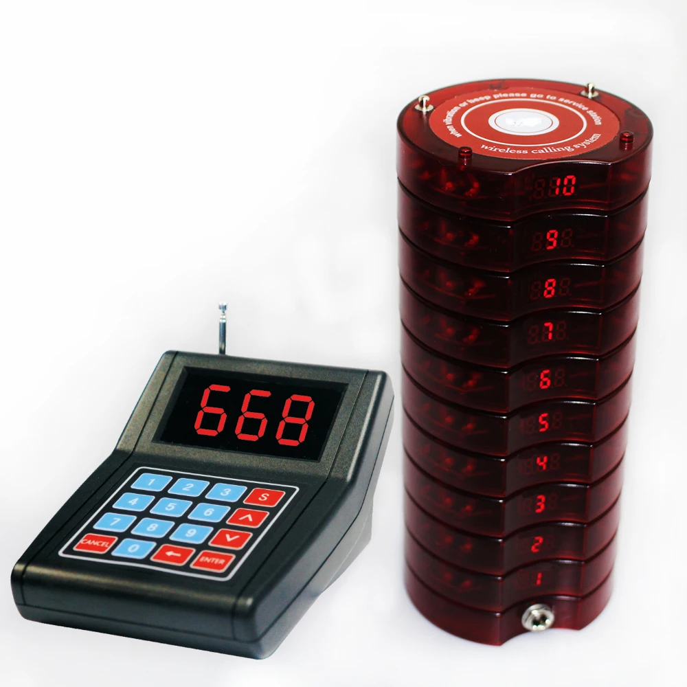 

food court table buzzer wireless calling system, Wine red