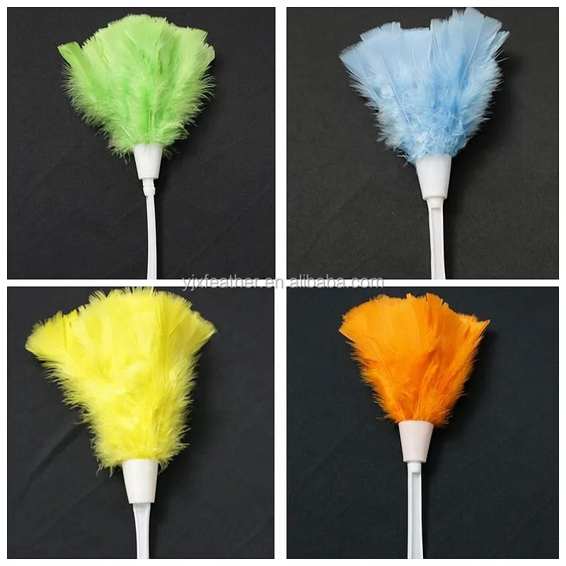 Natural Ostrich Feather Duster With Wood Handle Anti-static Washable ...