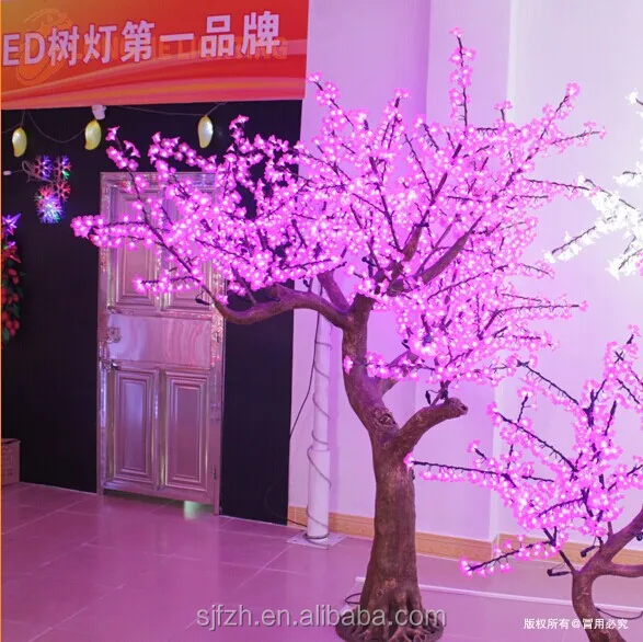 Wireless Christmas decoration rose red artificial cherry blossom tree LED lights for wedding LED fake blossom tree lighting