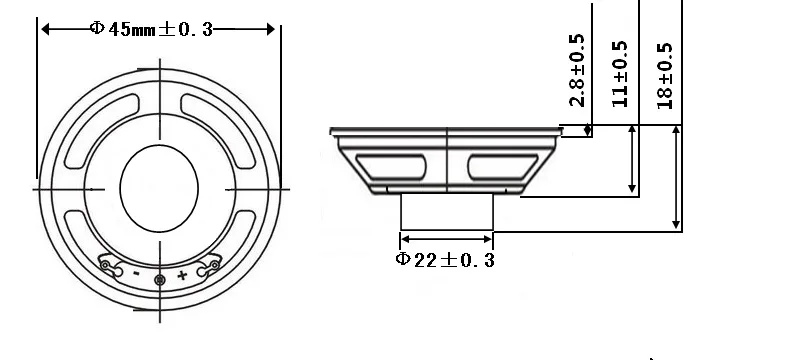 45MM 5 watt 4 ohm speaker - ANKUX.COM
