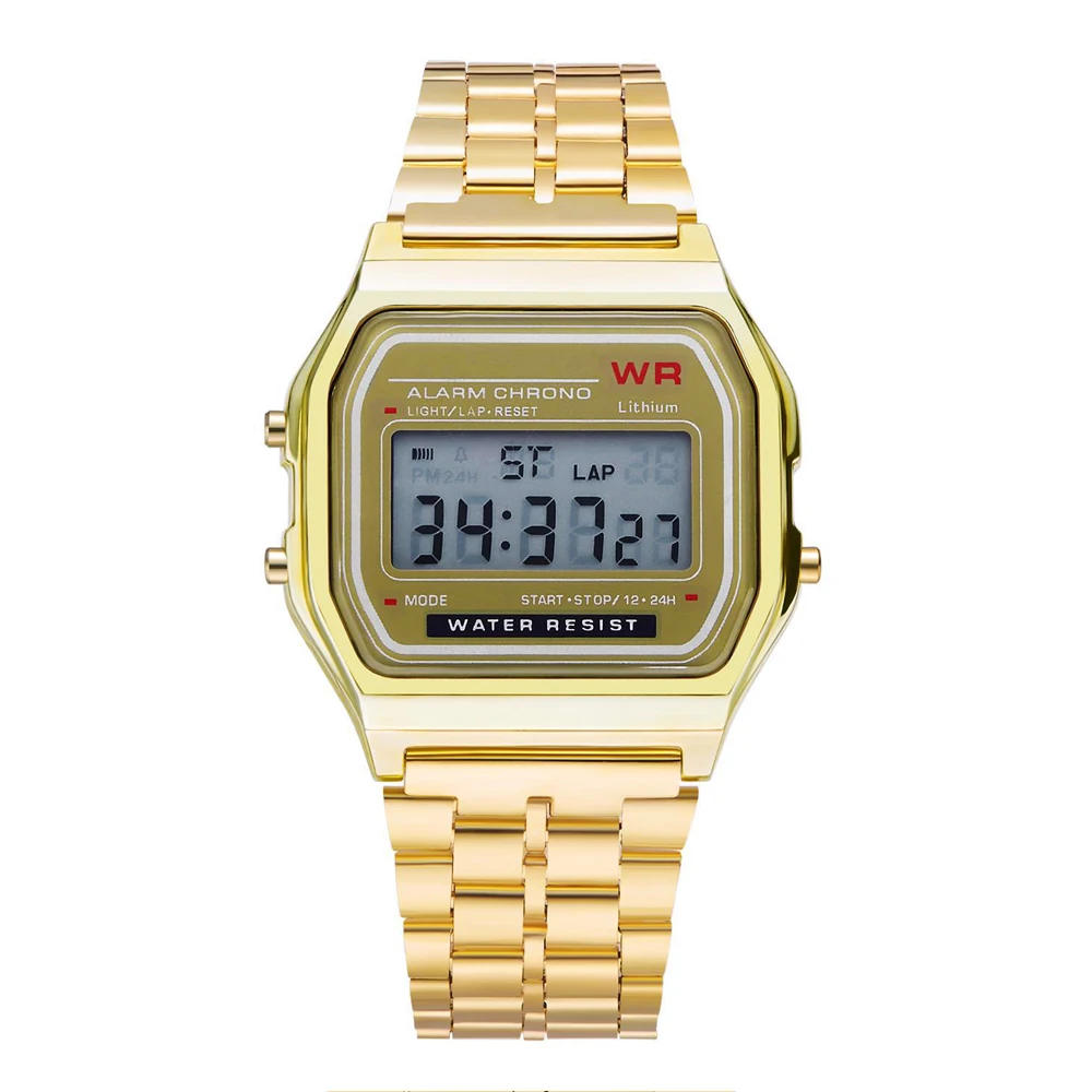 

WR F91W Fashion Mens Led Gold Digital Watch from Factory Wholesale Cheaper A159