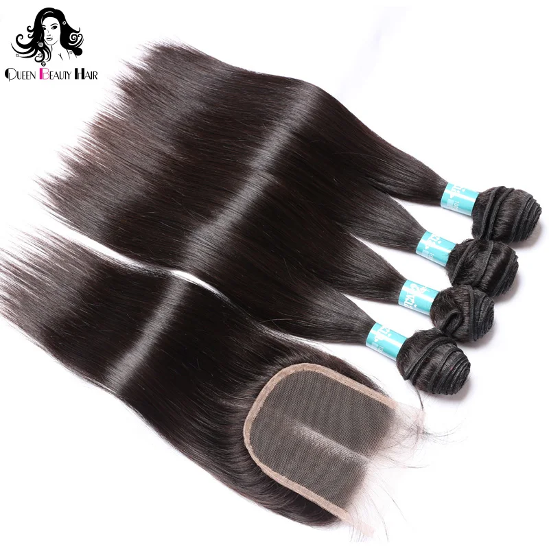 

FREE SHIPPING Double Drawn Human Extensions 8a Grade Brazilian Virgin Cuticle Aligned Hair Bundles With Closure, Natural black #1b