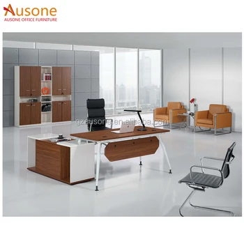 Walnut Faced Melamine Panel Modern Office Desk Walnut Faced Melamine Panel Modern
