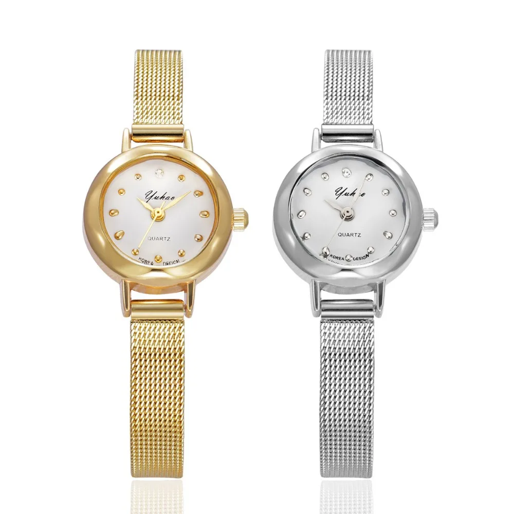 

2017 hot fashion ladies elegant crystal quartz watch advance gold plating itsy-bitsy watches woman, Gold;silver