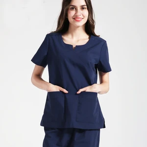 Women Two Pocket Notch Yoke Neck Scrub Uniform Set Women Two Pocket Notch Yoke Neck Scrub Uniform Set
