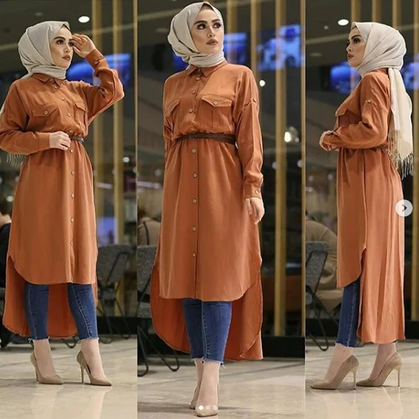 

Islamic Clothing Muslim Blouse china factory Custom made muslim casual blouse, Black ,blue ,maroon,navy,pink.