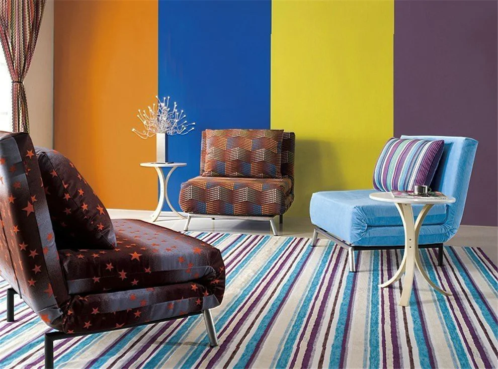 Estilo plegable sofá cama sofá cama cum sofá nuevo diseño colorido ... Sala Colorida diseño