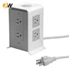 8 Outlet 4 USB Outputs Vertical Multi Socket with Overload Protector for Home/Office,Including Power Cord