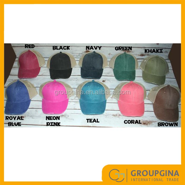 distressed monogram hat