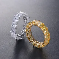 

RINNTIN SR48 Female Women Jewelry 925 Silver Gold Plated Whole Circle Zircon Wedding Rings