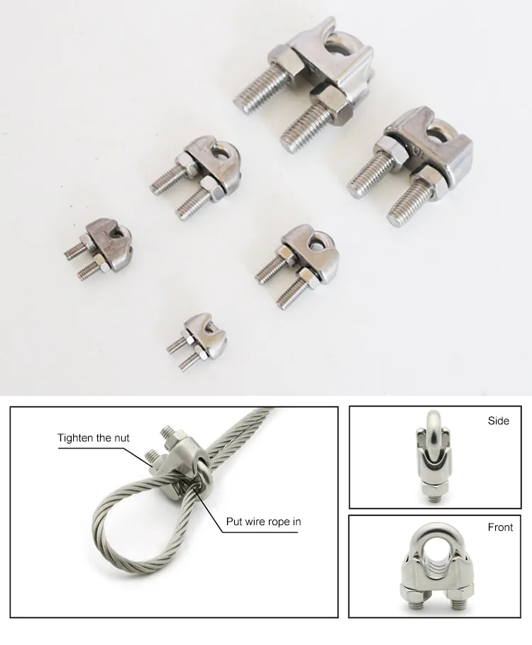 5/8" Type 316, Stainless Steel Cast Wire Rope Clip