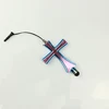 ABS plastic electroplate stylus touch pen with dust plug for mobiles and pads