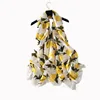 Fashion decoration new imitation silk lemon pattern summer long Scarf