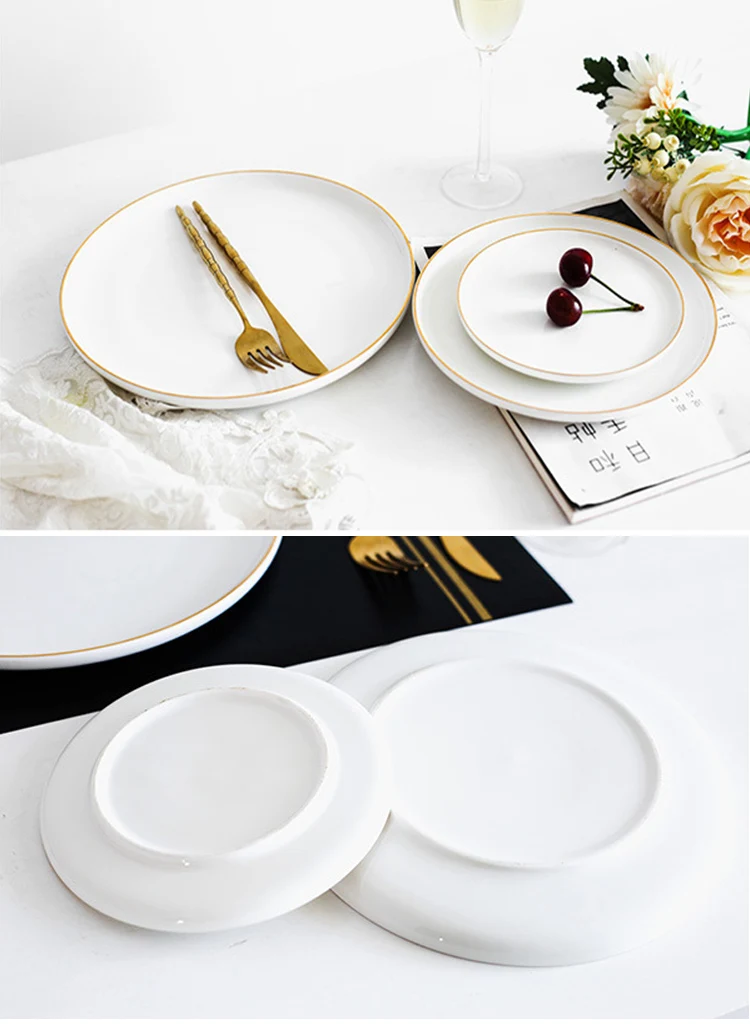 Nordic ceramic color dinnerware restaurant steak plate pizza plate sushi platter dish