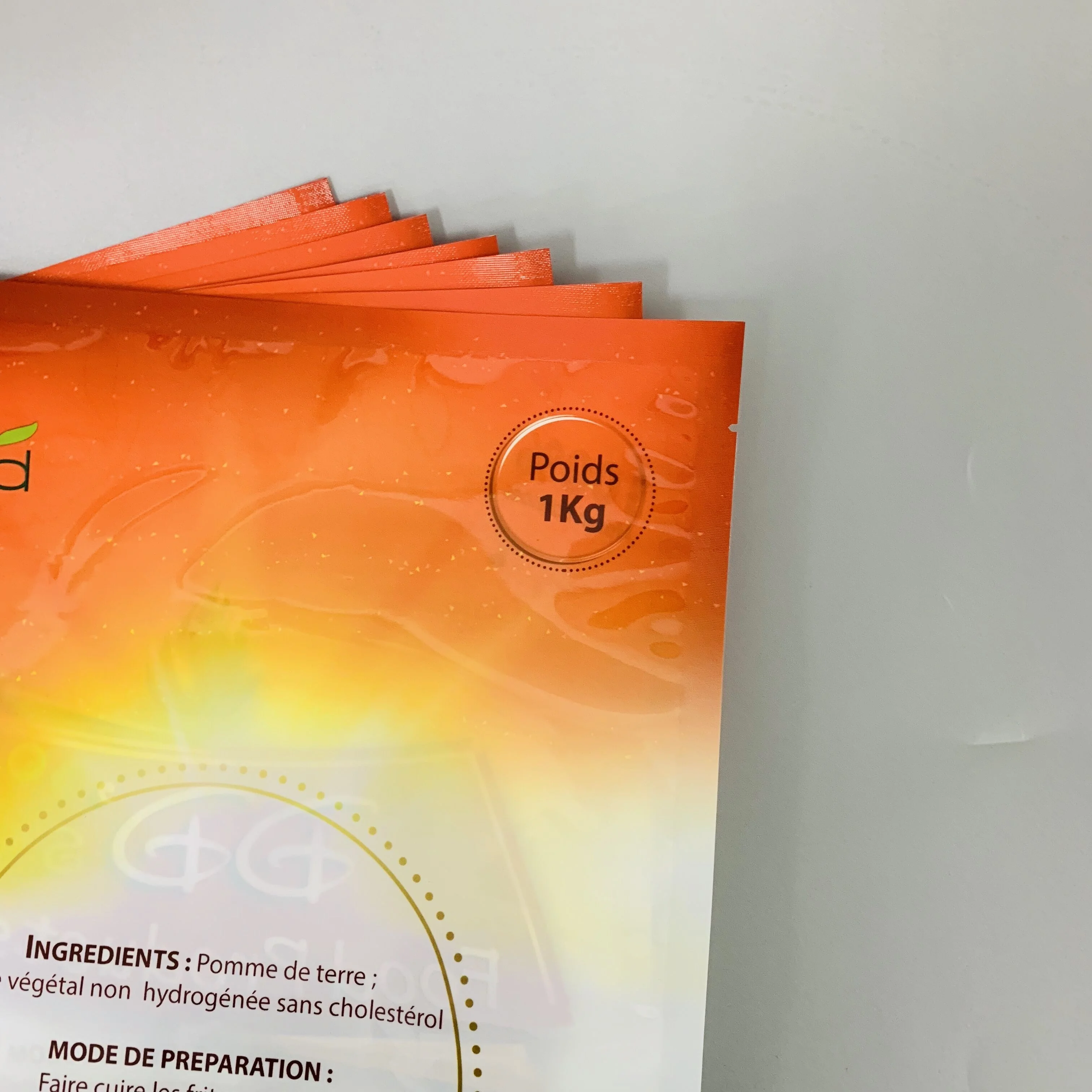 wholesale custom plastic 3 side seal packaging pouch vacuum food storage bag of frozen french fries