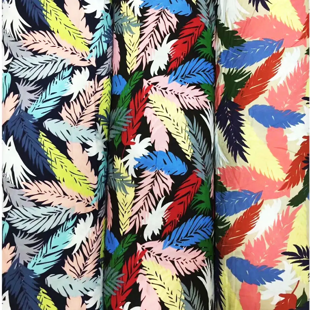 
The high-quality 100% spun rayon printed fabric 