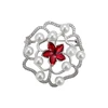 brooches-163 xuping fashion rhodium color red flower shaped hot sale brooch