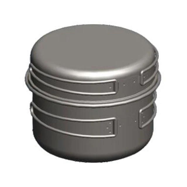 Non-stick titanium compact 2 Pieces outdoor camping cookset pot and frying pan