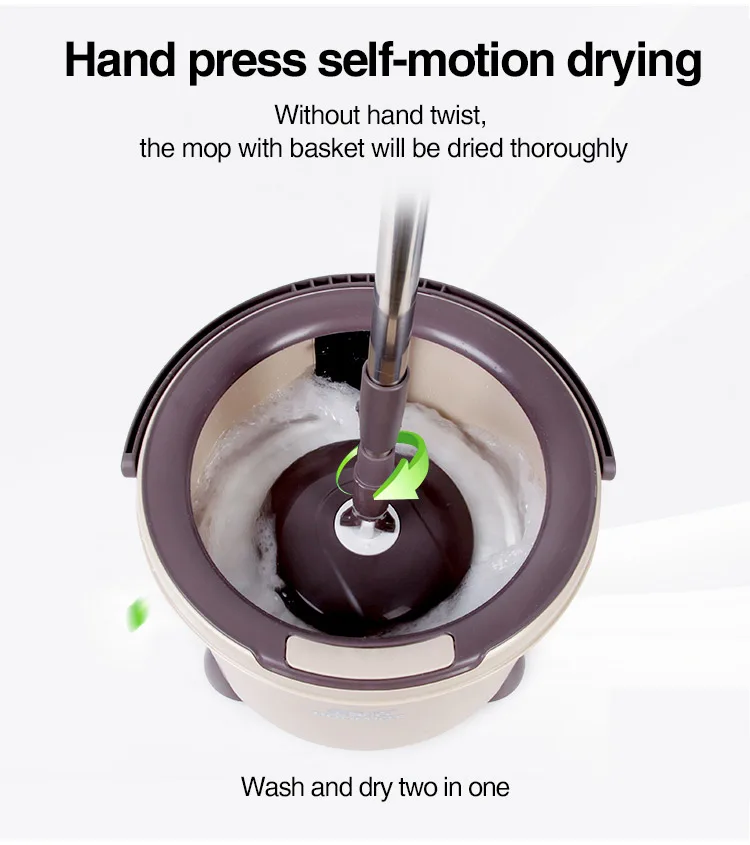 Boomjoy Professional Rotation Sweeping Mop With Bucket Steel Bucket Mop