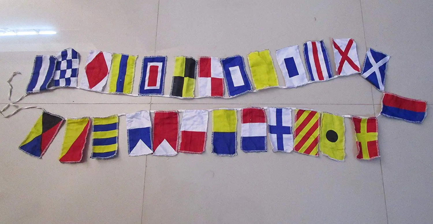 25 Feet String of 26 flags Bunting 100/% COTTON Naval Signal Flags// Flag