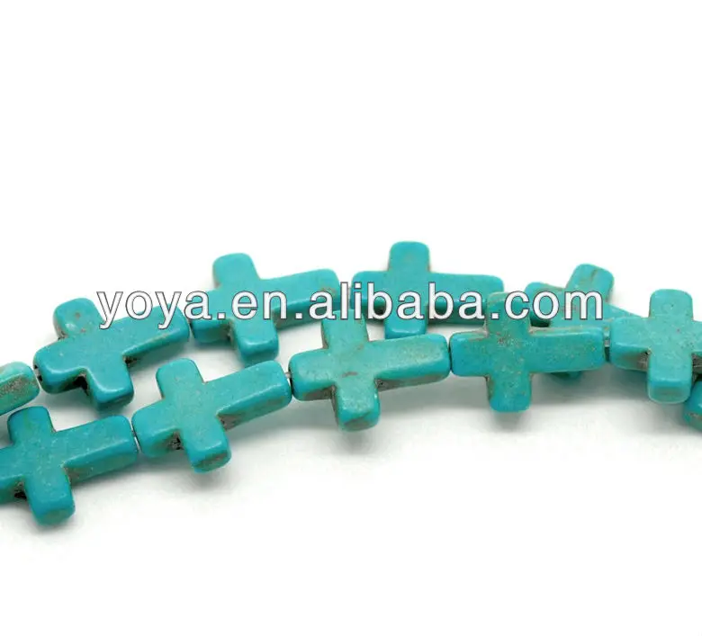 

TB0164 loose stone beads 12x16mm menmade Howlite Turquoise Cross