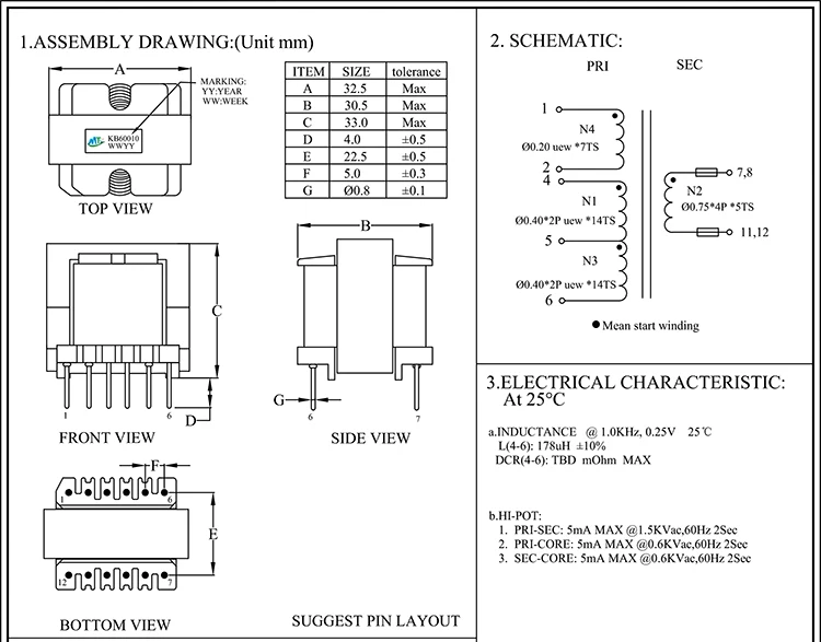 220v 12v High Frequency Ee19 Transformer For Switching Power Supply Audio Transform Buy High