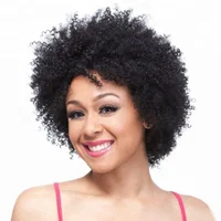 

Fashion Fluffy 30 cm Black Short Afro Curly Hair Wigs Brazilian Black Woman Synthetic Wig