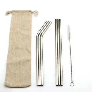 Image of FDA approved customized logo reusable plating 304 stainless steel straw