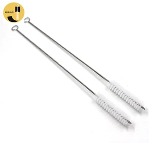 Image of Color Collapsible Stainless Steel Cotton Nylon Bristle Drinking Bamboo Straws Cleaning Brush
