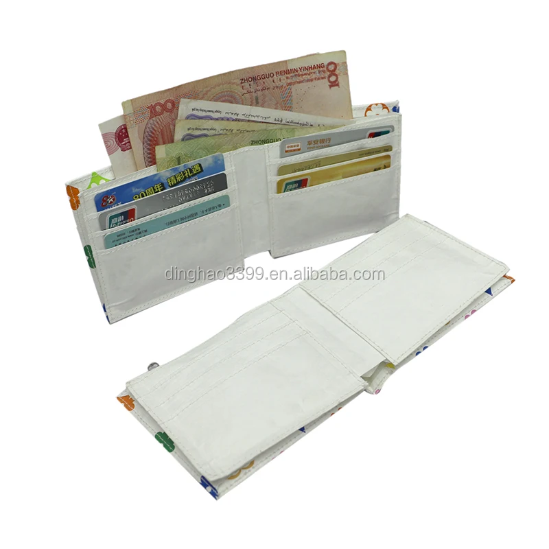Custom Multicolor Tyvek Wallet European Style Foldable Tyvek Purse For