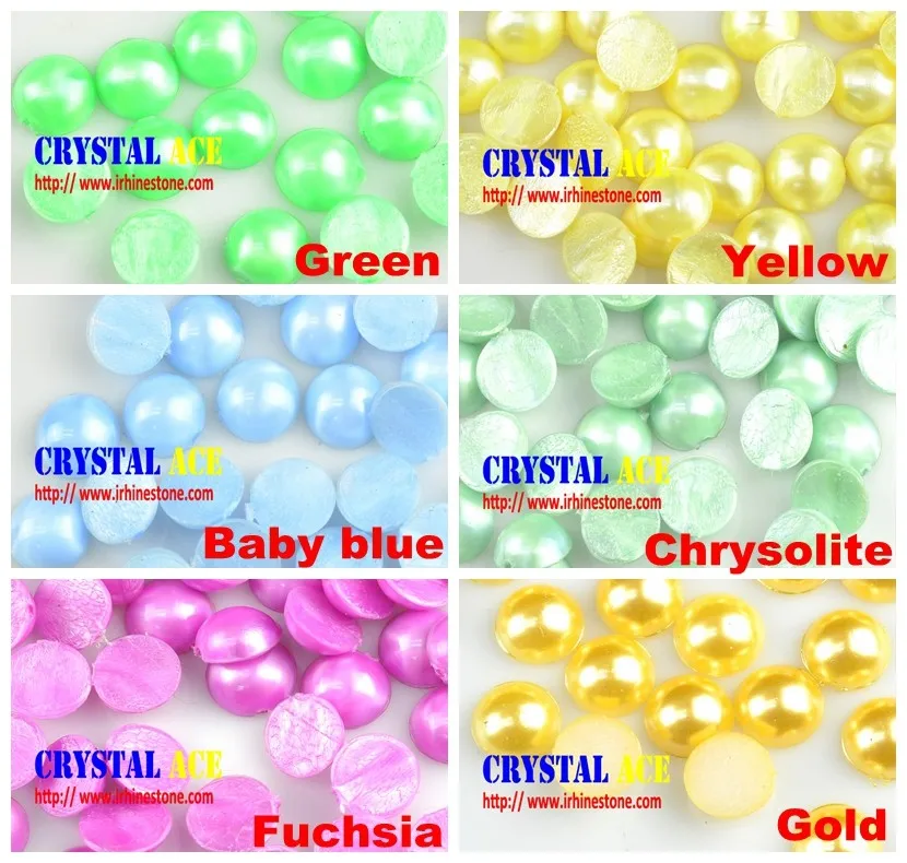 8mm acrylic hot fix pearl, flat-back artificial Plastic ABS materila pearl