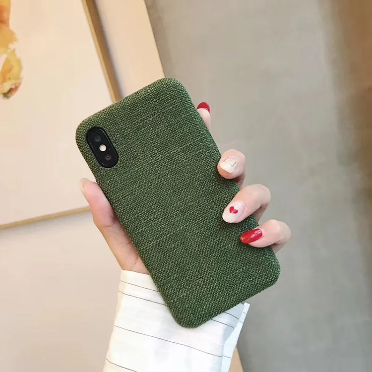 Blank Solid Color Fabric Cloth Mobile Case For Iphone 8Plus Xs Max
