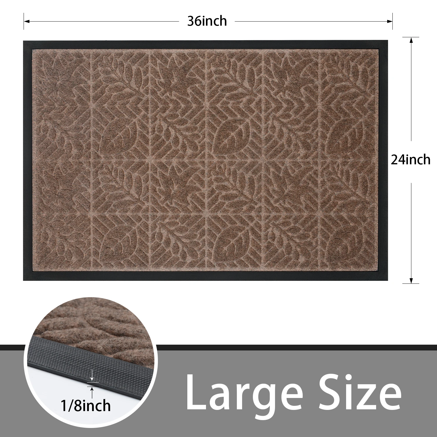 Inside / Outside Dark Gray Universal Door Mat Bpa Free Entrance Mat Doormat Low Profile Front
