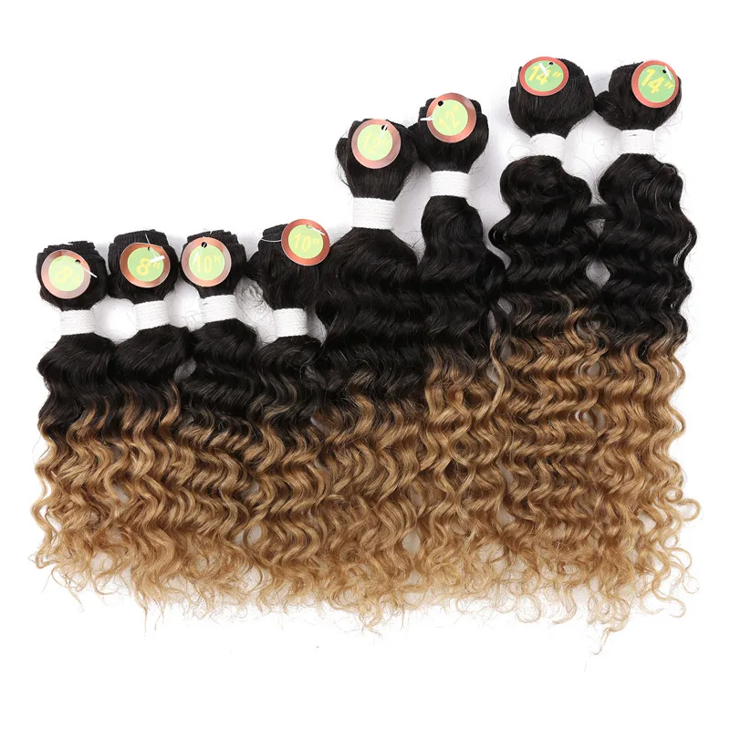 Sew In Hair Extensions Deep Wave Synthetic Hair Weave For Women
