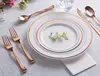 125-Piece Elegant Plastic Plates & Cutlery Set Service for 25 Disposable Place Setting